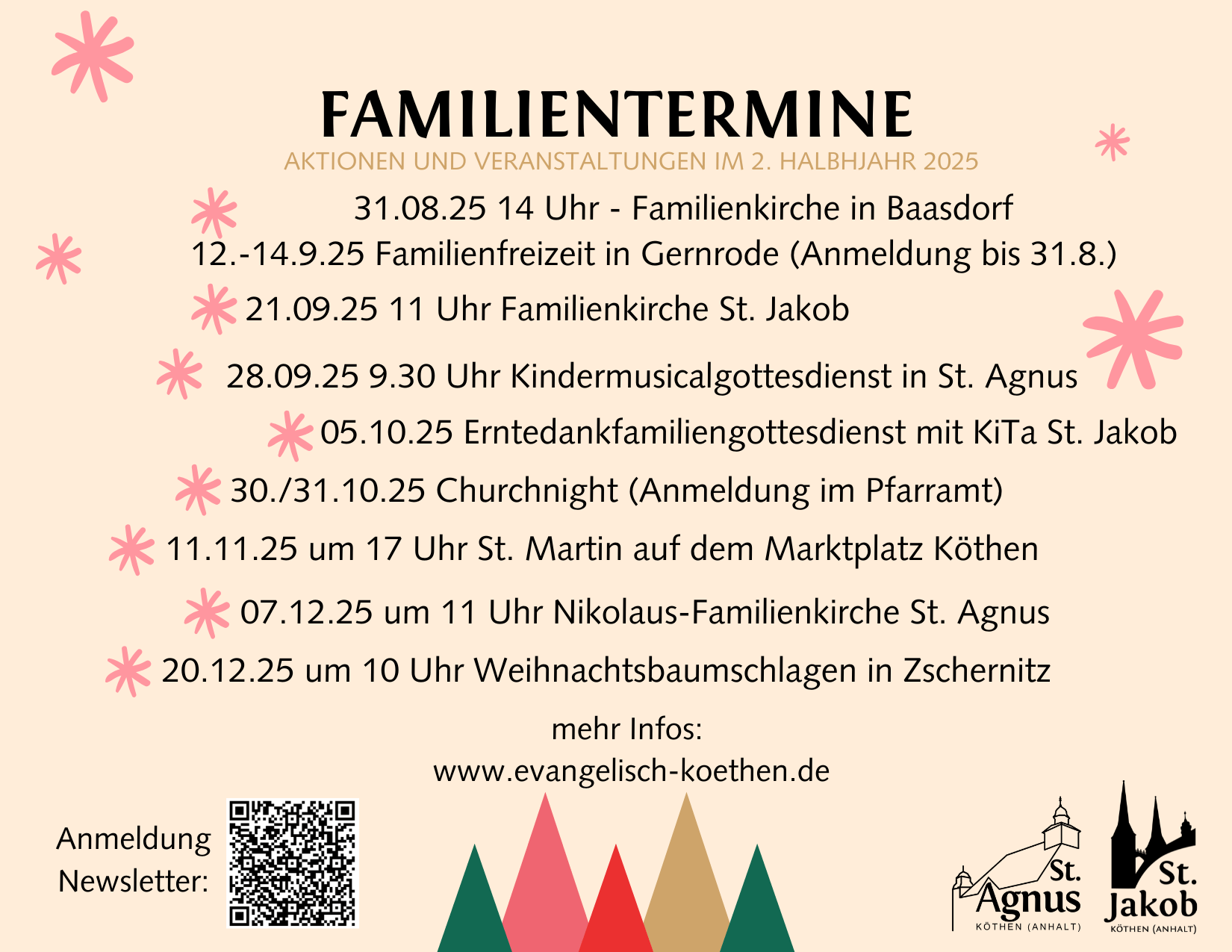 eine farbige Auflistung der Termine von August bis Dezember 2026